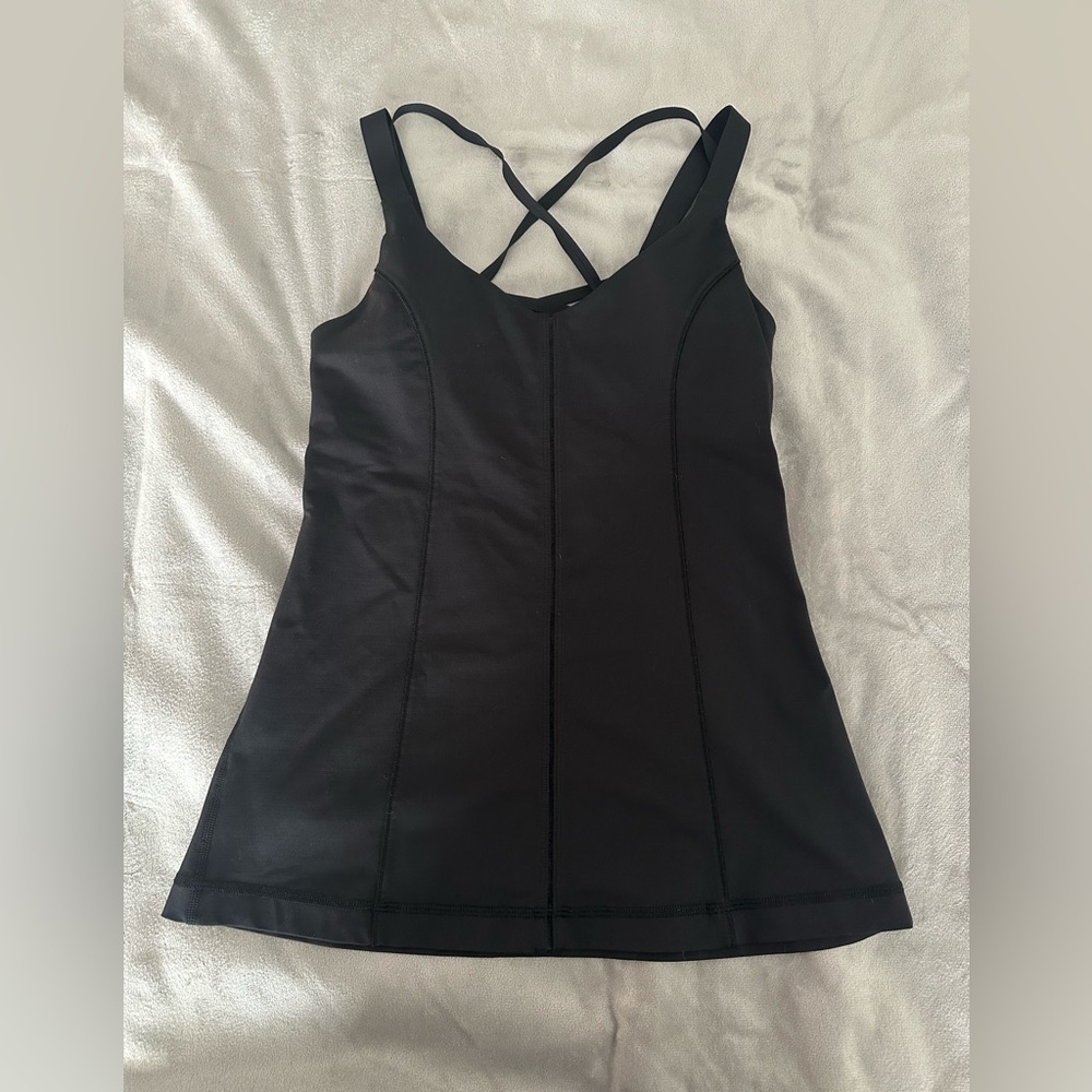 LULULEMON Black Strappy Tank Top size 4